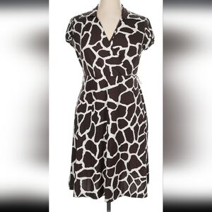 INC International Concepts Brown and White Aninal Print Dress